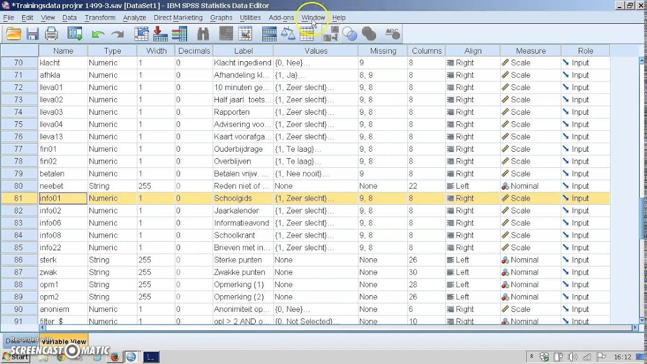 Enkelvoudige regressie met SPSS