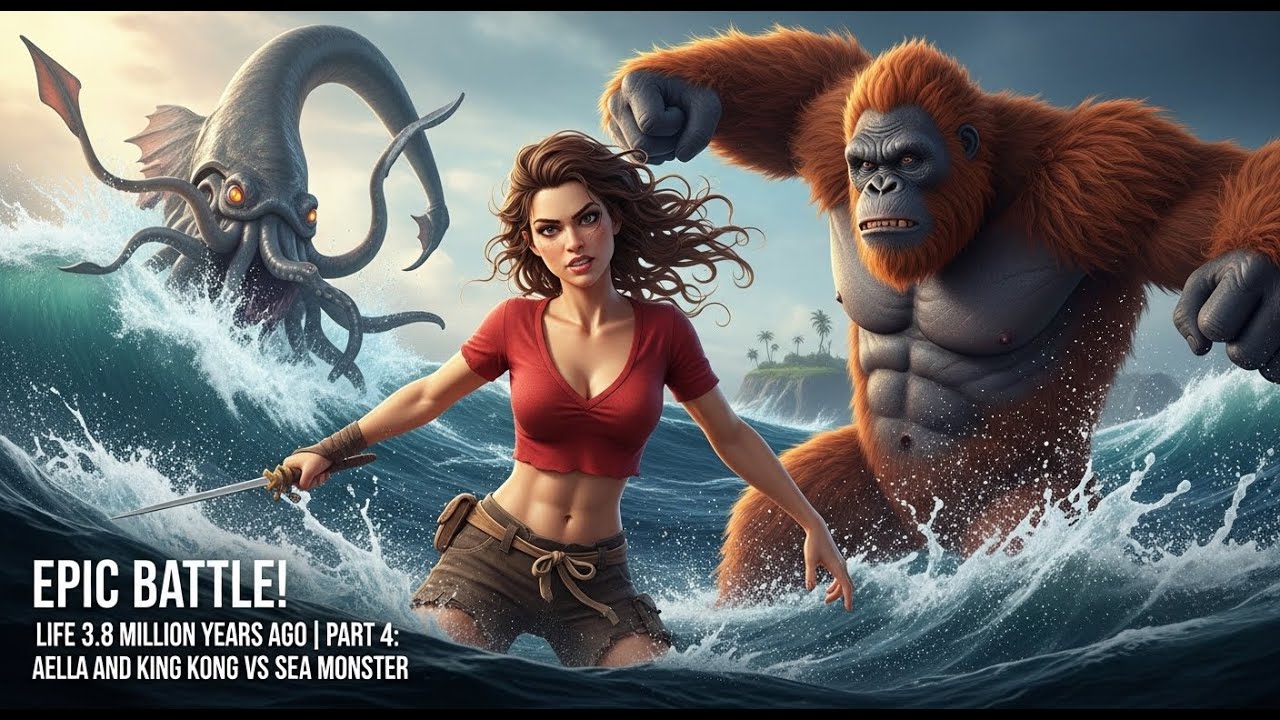 Epic Battle! Life 3.8 million years ago | Part 4: Aella and King Kong vs Sea Monster