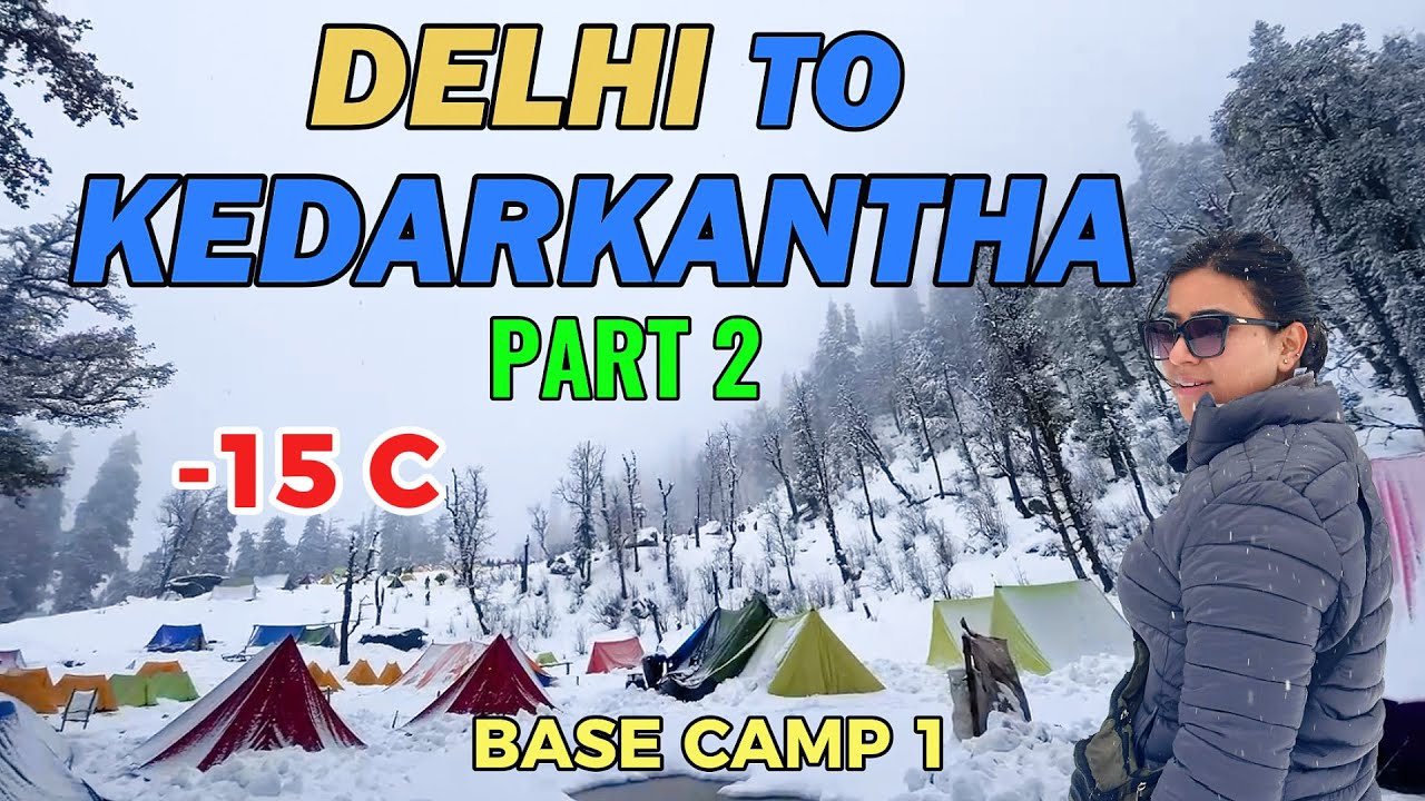 Delhi to Kedarkantha Part 2 #kedarkantha #travel #winter #himalayas #mountains #Snowfall