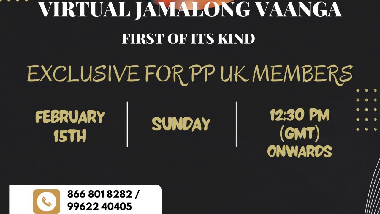 Virtual Jamalong Vaanga– First of Its Kind! | 15th Feb (Sun) | @6 pm (IST)