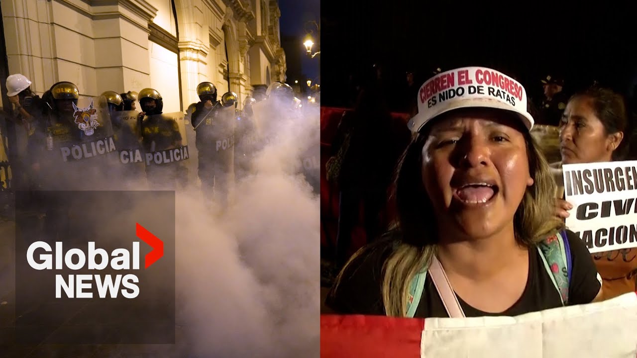 Peru protests: Police clash with demonstrators in Lima amid calls for fresh election