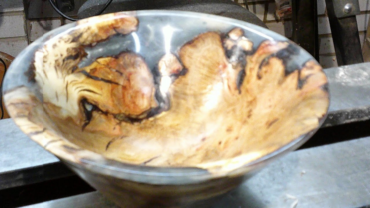 Resin and root ball bowl #78 wood turning