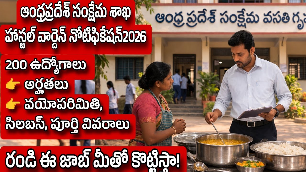 AP hostel Warden notification 2025| AP hostel welfare officer notification 