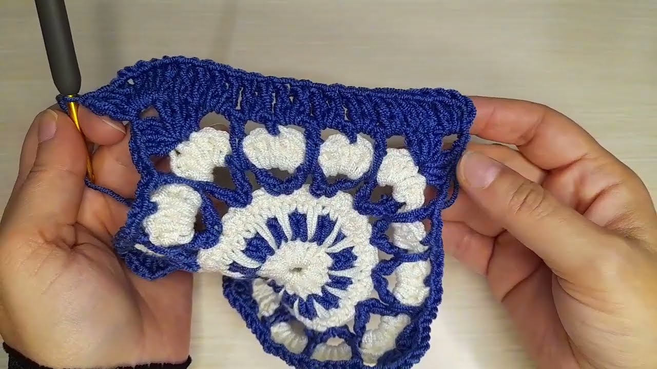 Beşgen motifli otantik crop yelek yapimi 🥳 #crochet #handknitting #yelek