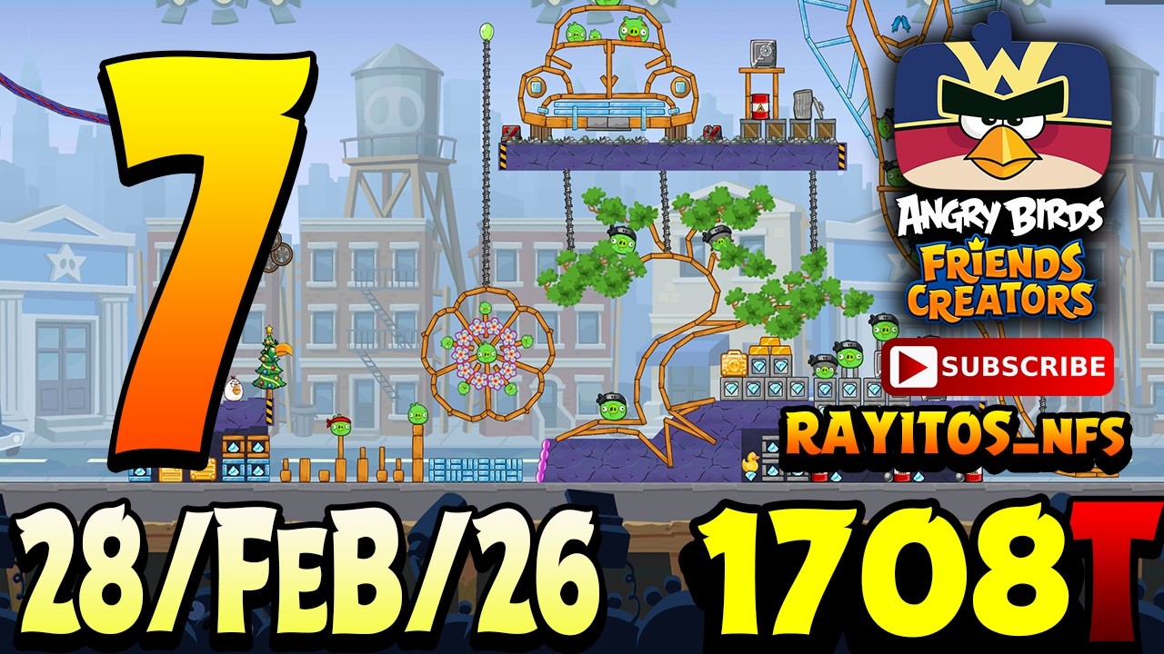 Angry Birds Friends Level 7 Tournament 1708 Highscore POWER-UP walkthrough