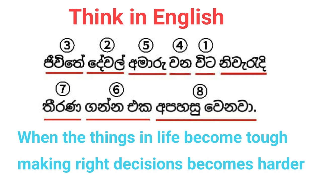 මුලින්ම ඉංග්‍රීසි වාක්‍ය හැදෙන විදිය ඉගෙන ගනිමු, ඉගෙන ගෙන හොඳට කතා කරමු
