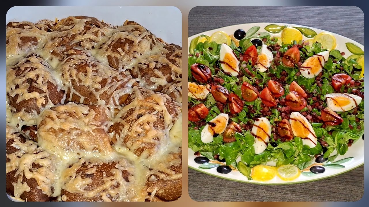 Блины с мясом и салат! Pfannkuchen mit Hackfleischfüllung und Feldsalat! #Pfannkuchen #блинысмясом 