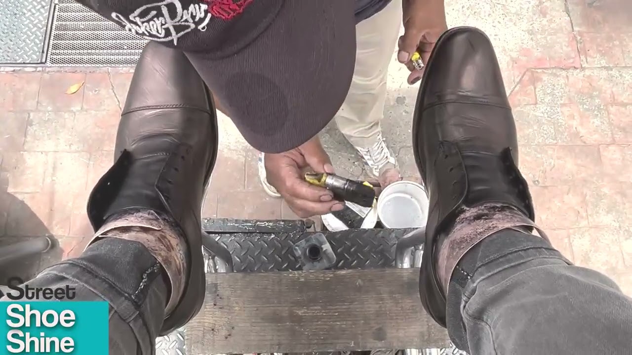 🔥🔥 PREMIUM ASMR Shoe Shine Fire on black ❤️‍🔥❤️‍🔥 #shoeshine #asmr shoes