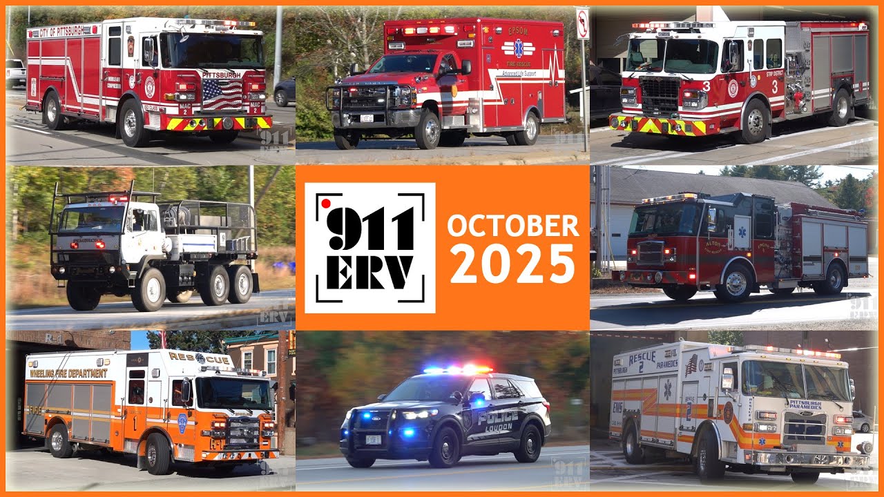 Fire Trucks, Ambulances, and Police Cars Responding Compilation | October 2025