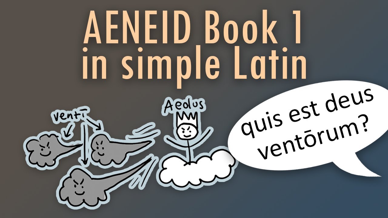 Aeneid book 1 narrated in simple Latin with pictures and questions