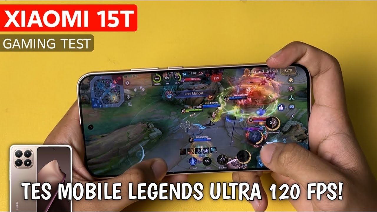 Tes Main Mobile Legends di Xiaomi 15T - Tes FPS, Suhu & Baterai!