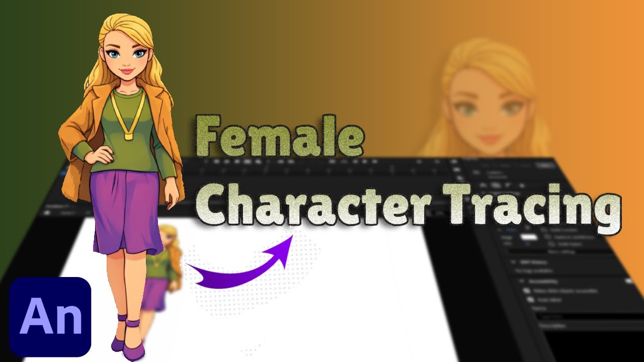 Learn Female Character Tracing Like a Pro  | Adobe Animate (Beginner Friendly)