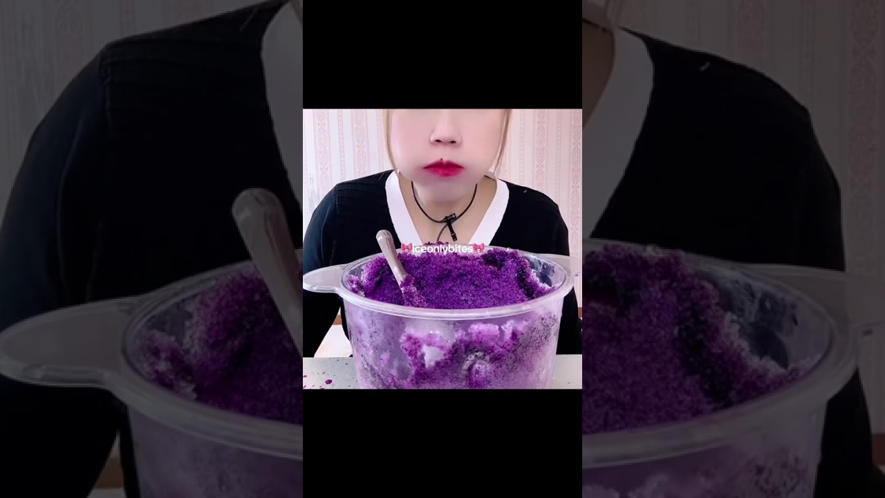 MIX COMPLICATION EATING CRUNCHY ICE BITES SHAVED PURPLE 💜