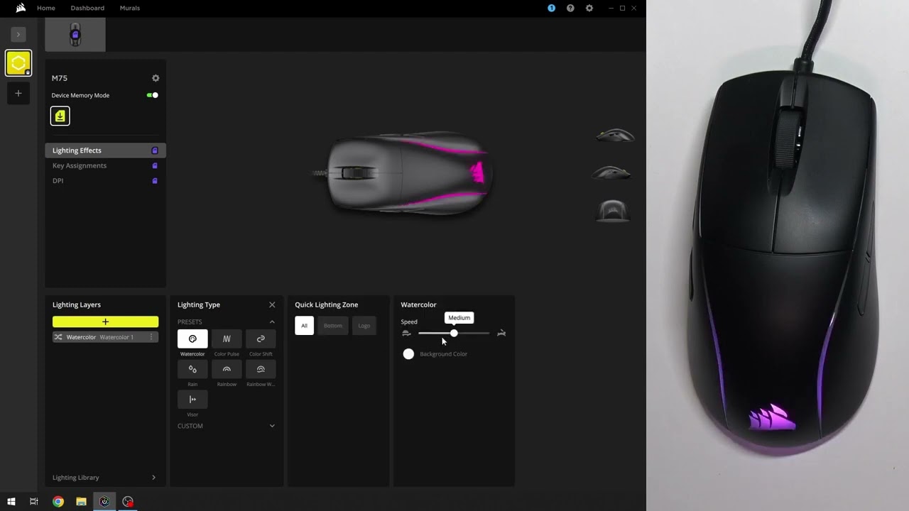 Corsair M75 &ndash; Jak dodać efekty świetlne do myszy