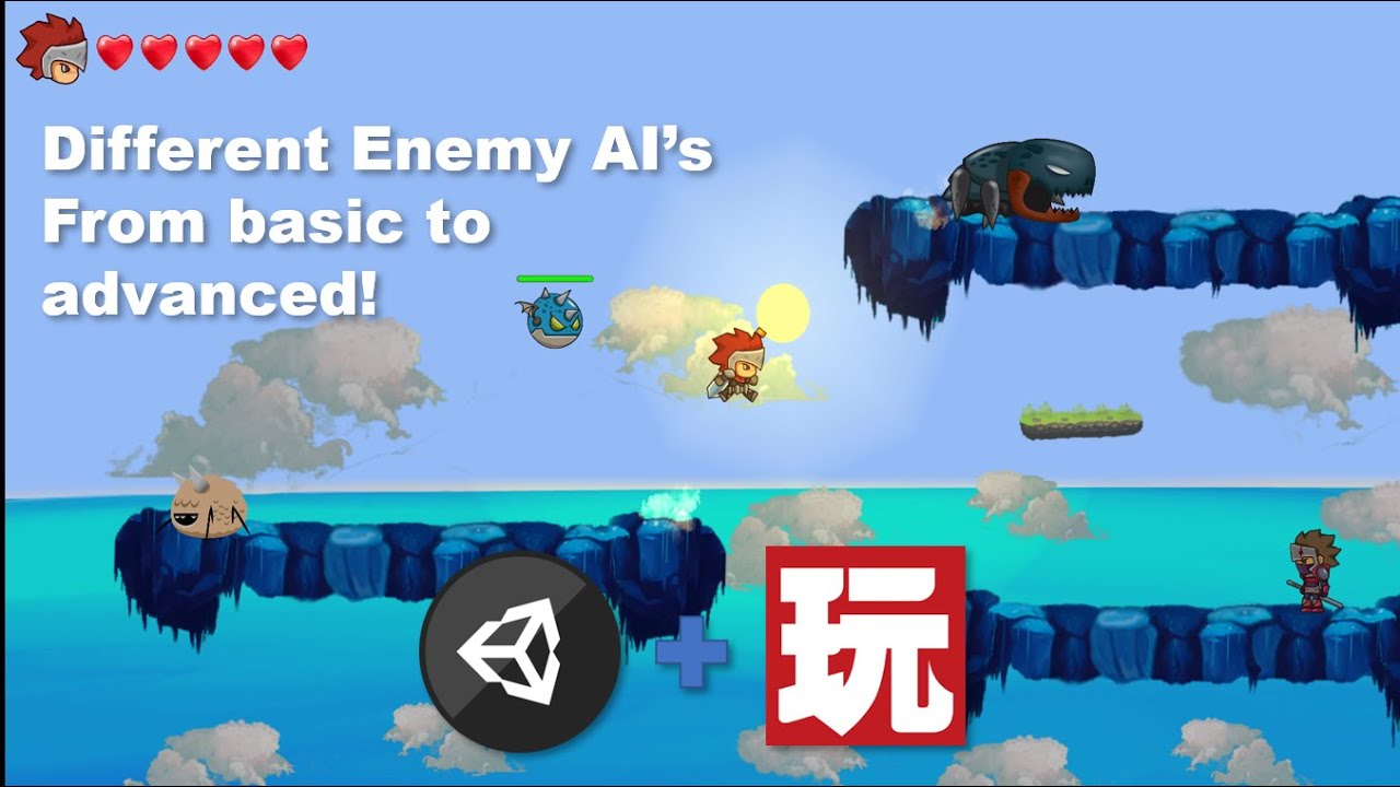 2D Platformer Unity & Playmaker - Different Enemy AI's Preview