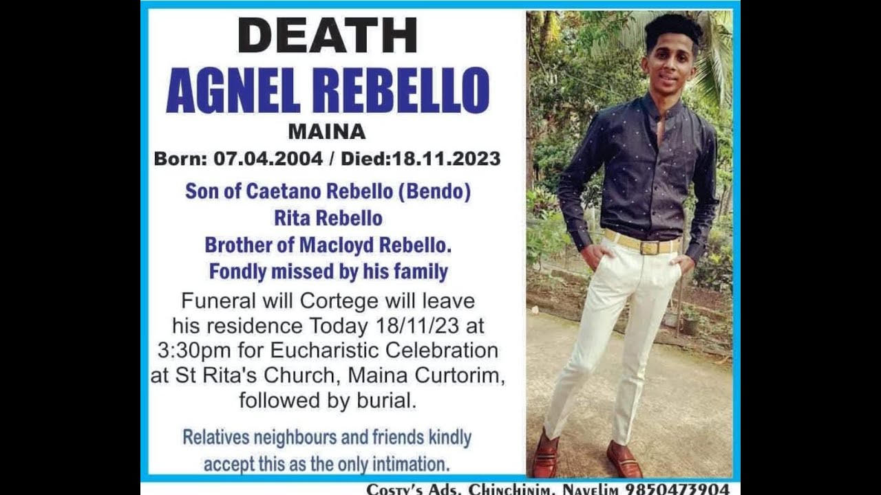 Funeral ceremony of Late Agnel Rebello