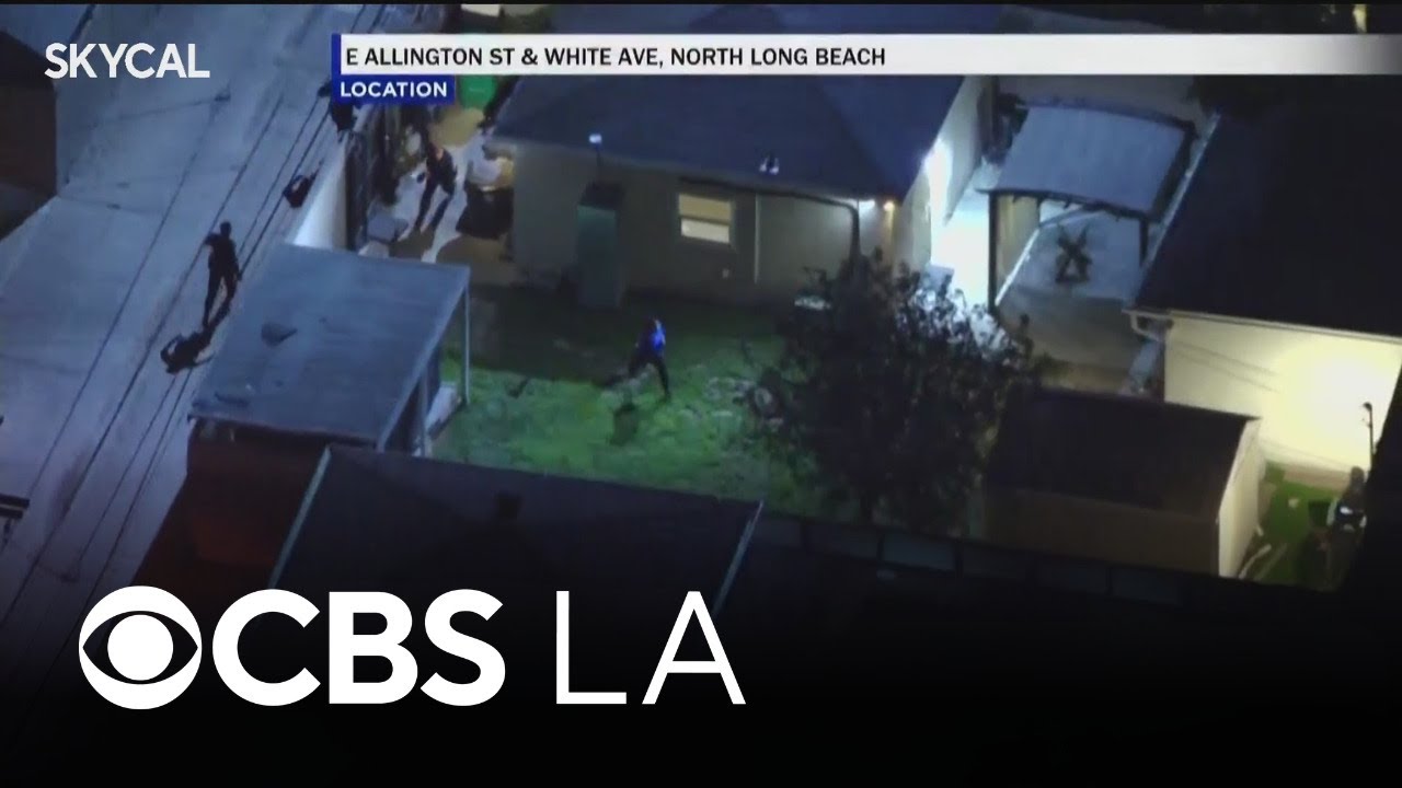 Stolen vehicle suspect tackled by LAPD officers after lengthy pursuit in Long Beach