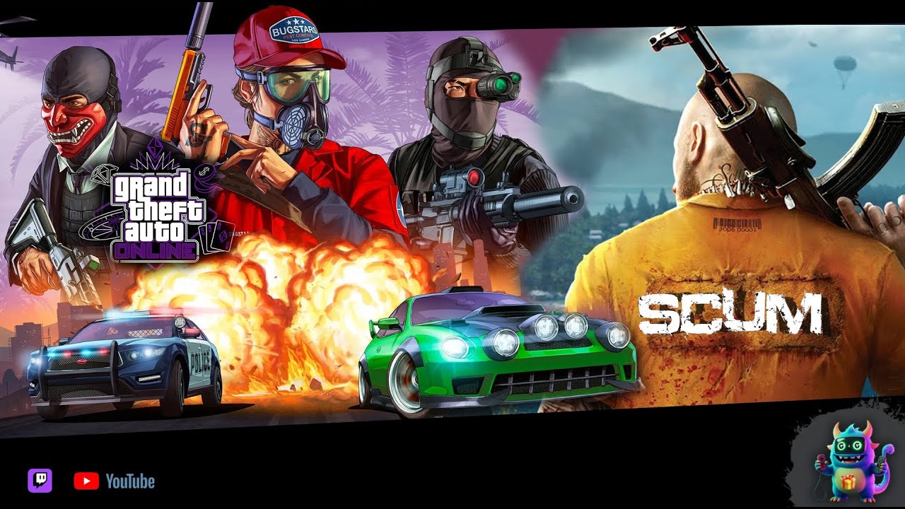 GTA 5  AVENGER ограбы и фан  SCUM прокачка и  бункеры