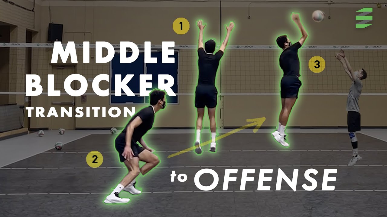 VOLLEYBALL PRACTICE : Middle Blocker Transition To Offense