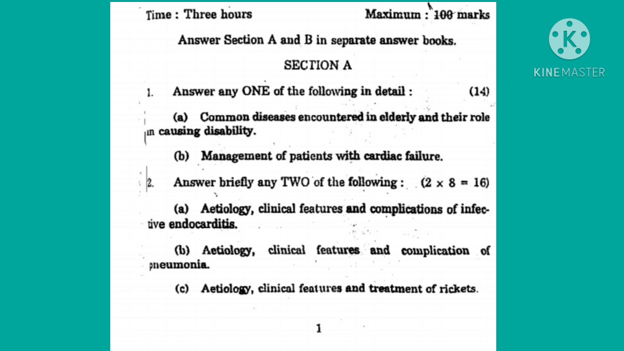 BPT 2nd year Clinical Medicine old model question paper