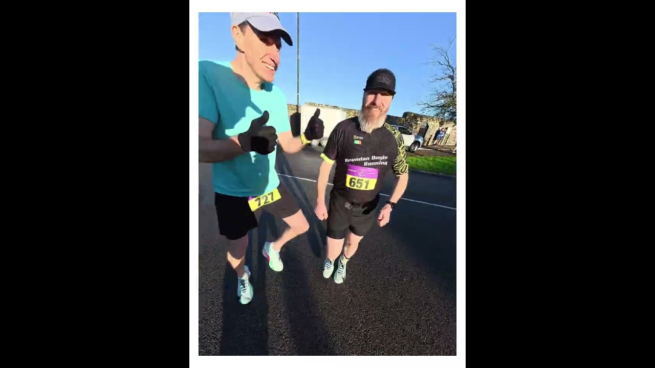 A cold morning water dip in the Shannon followed by a 10 mile road race in Ardagh. 