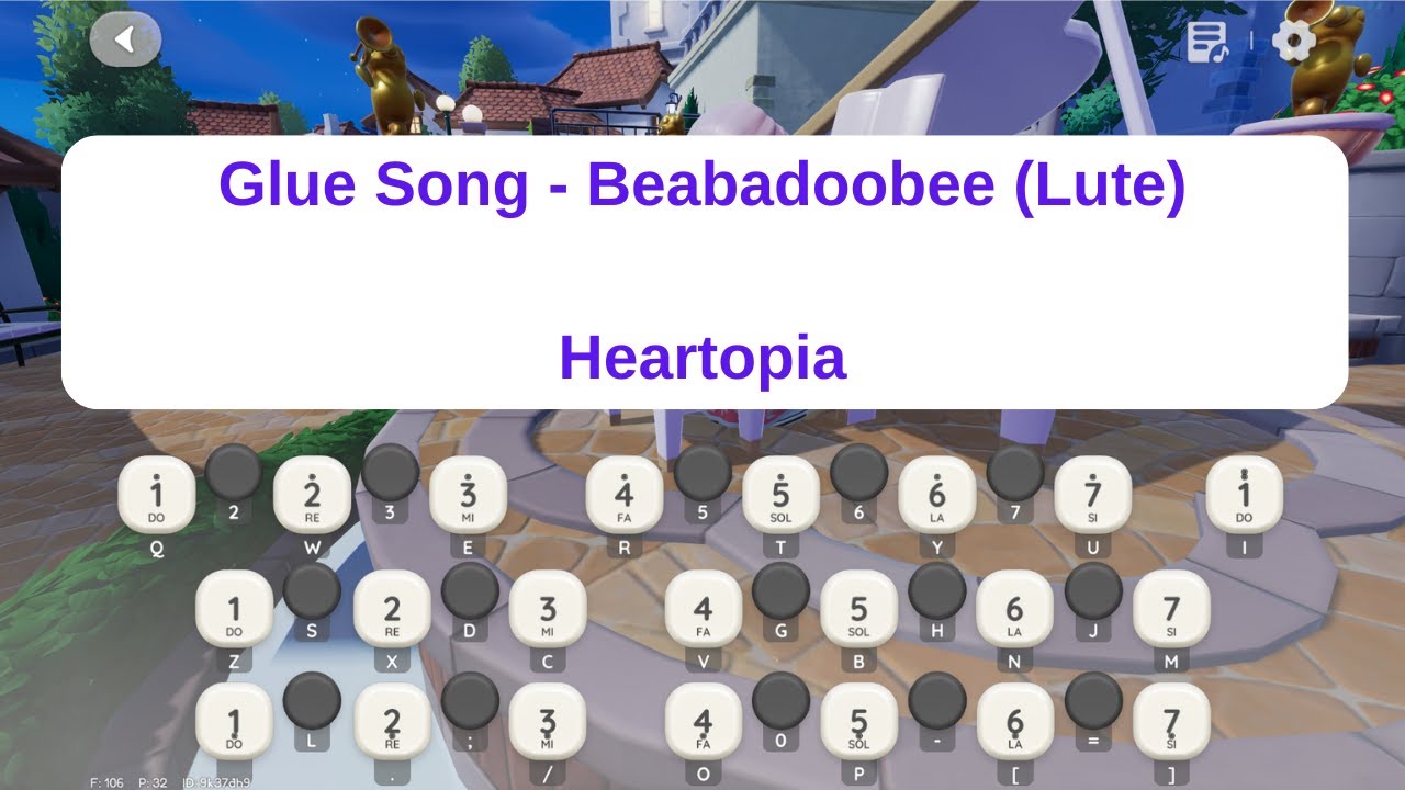 [TUTORIAL] Glue Song -  Beabadoobee (Lute) | Heartopia !! Sheet Music in Description !!