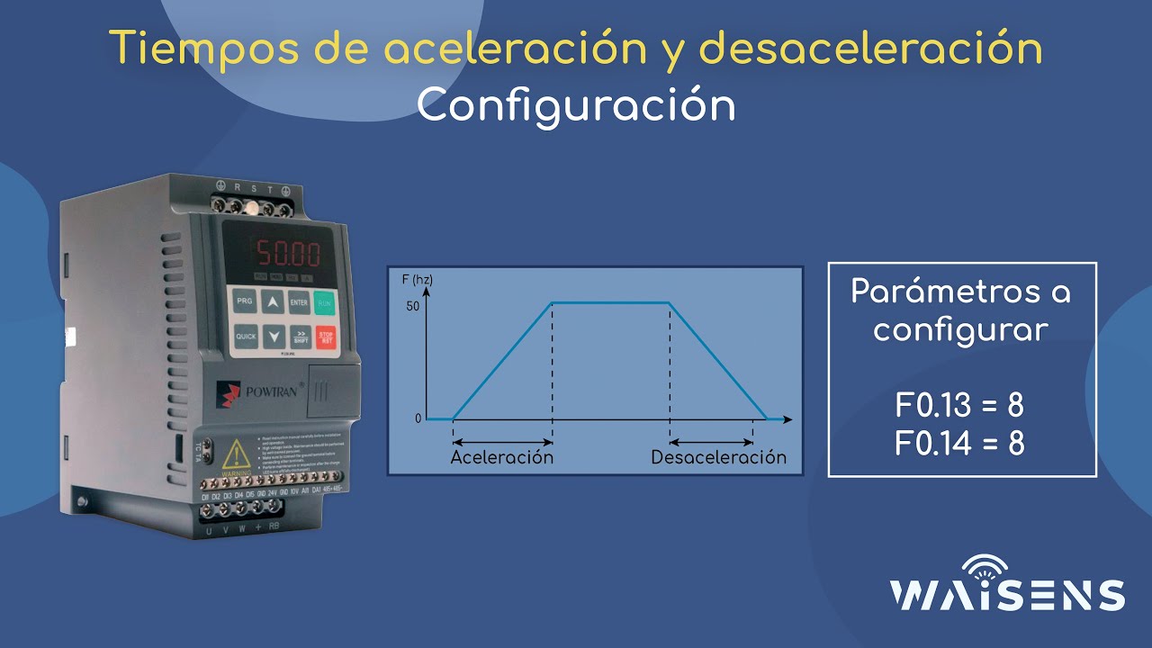 PI150 - Configuración de aceleración y desaceleración