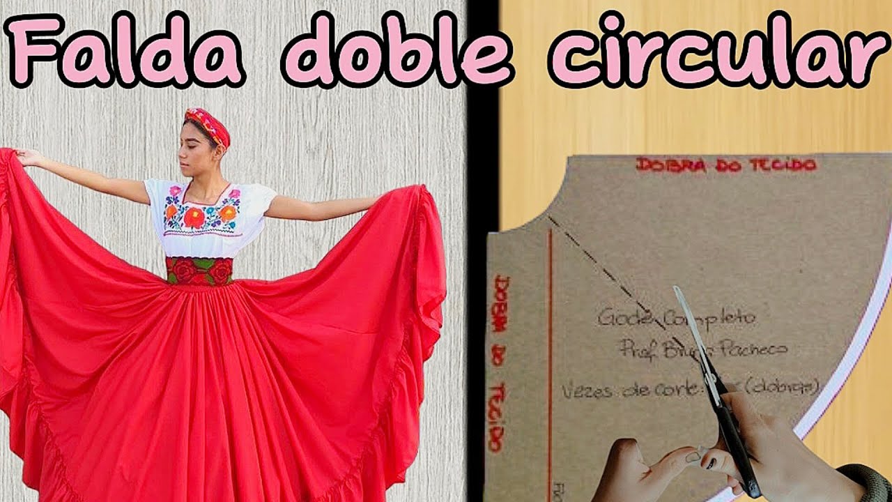 falda doble circular con pliegues!