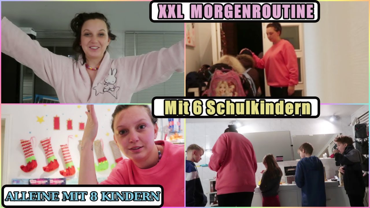 XXL Morgenroutine | 6 Schulkinder | Unser Schulalltag |Alleine mit 8 Kindern |Tag Startet um 