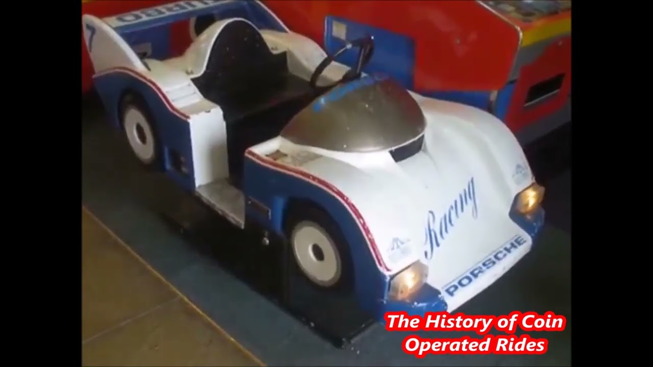 1980s Whittaker Brothers Coin Operated Turbo Porsche Racing Car Kiddie Ride