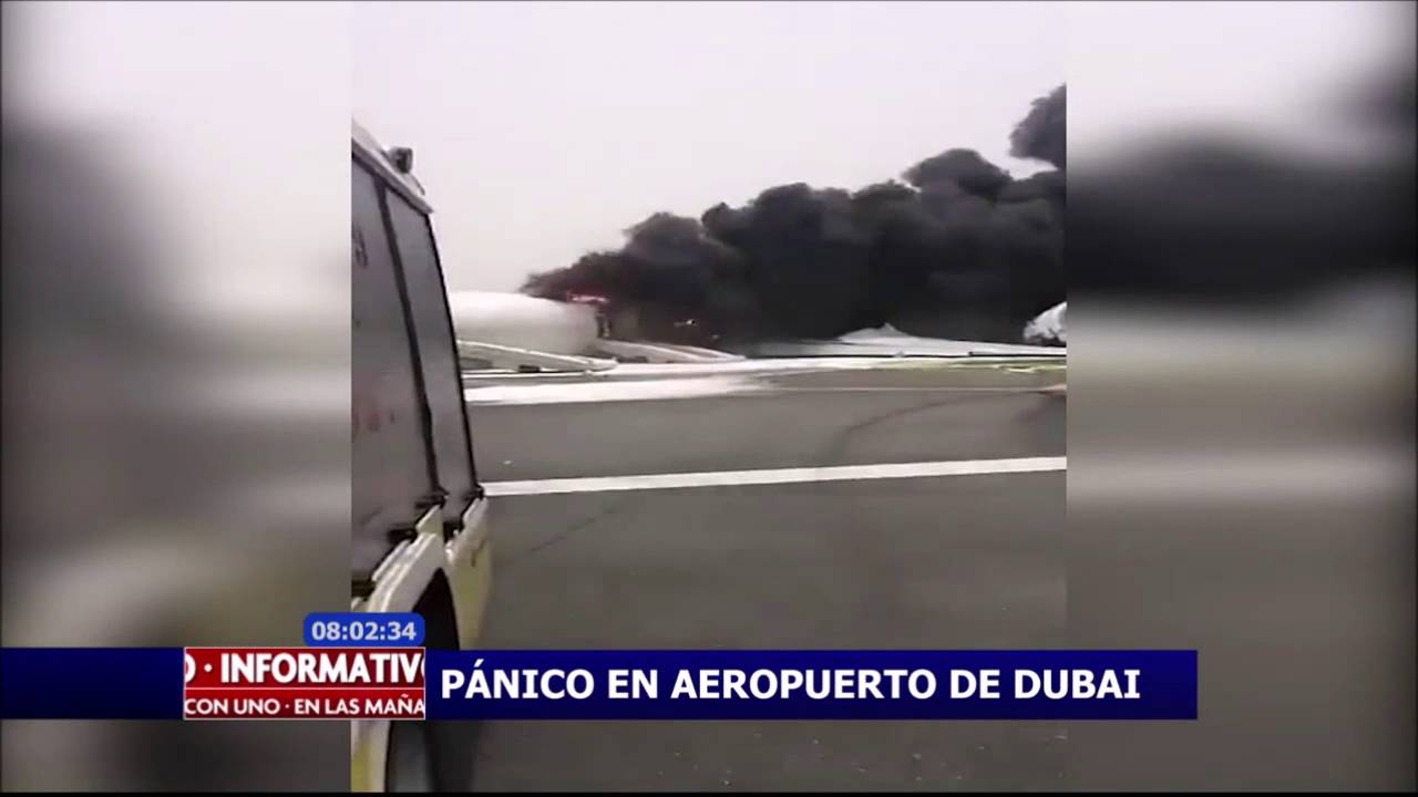 Avión de Emirates Airlines sufre accidente al aterrizar de emergencia en Dubái
