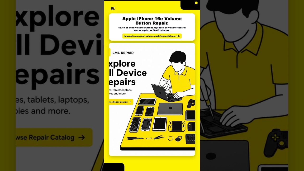 Apple iPhone 16e Volume Button Repair | Same-Day Seattle | LML Repair