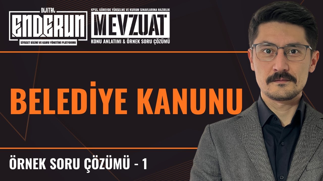 Belediye Kanunu | Açıklamalı Örnek Soru Çözümü | 1. Bölüm | #sınavhazırlık #kpss