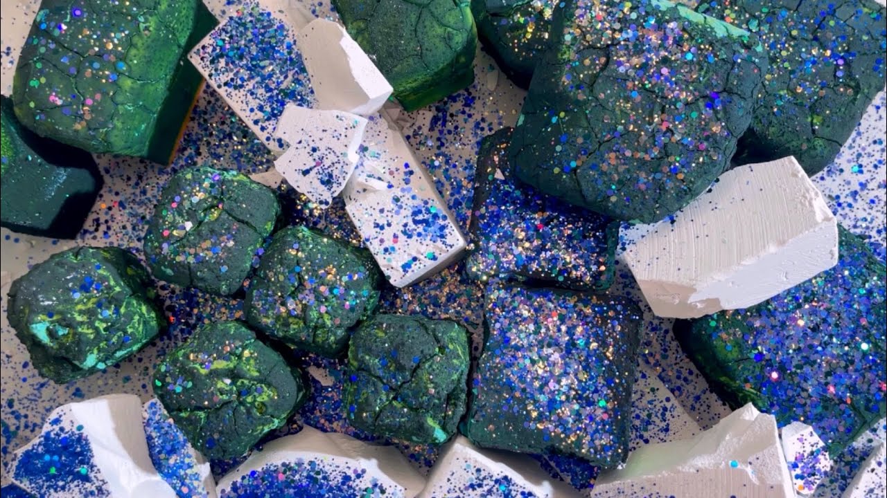 Green Pasted Blocks & Flaky Reforms 🌵💚💙 #crushforcole 👼🏼 Gym Chalk ASMR
