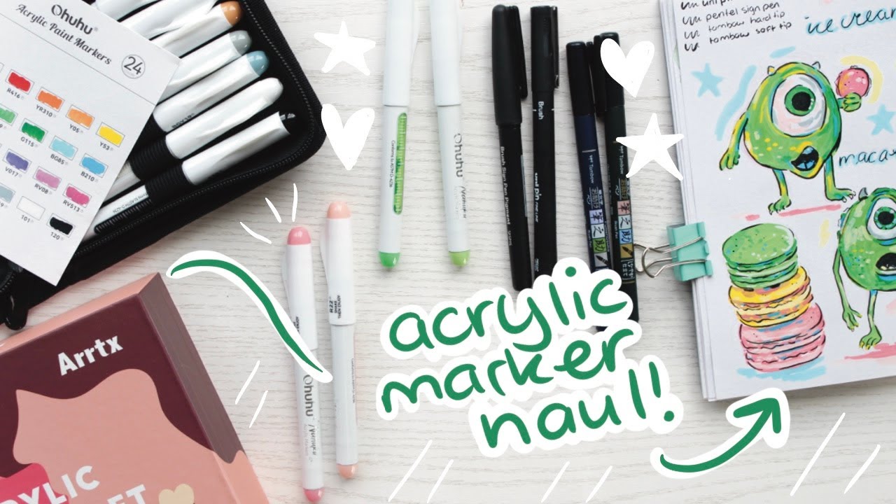 art haul! + drawing mike wazowski as a macaron (and failing)