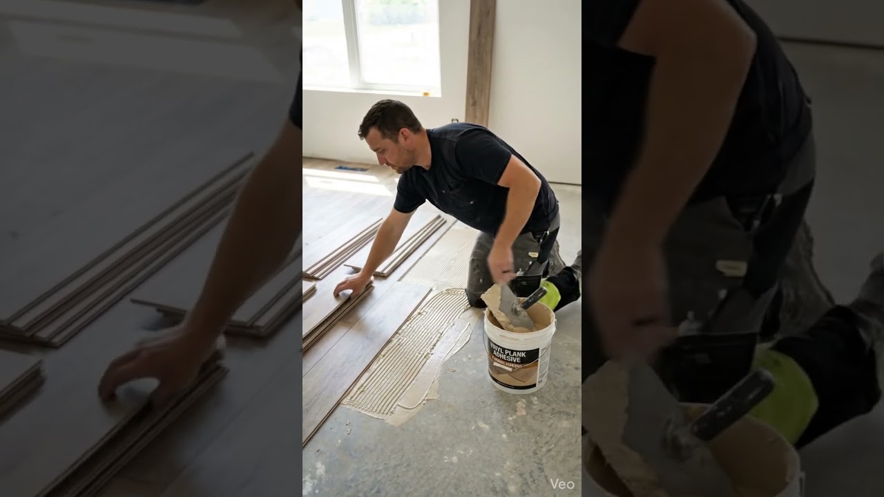 Apply adhesive before Floor installation | Vinyl plank Adhesive | Flooring adhesive