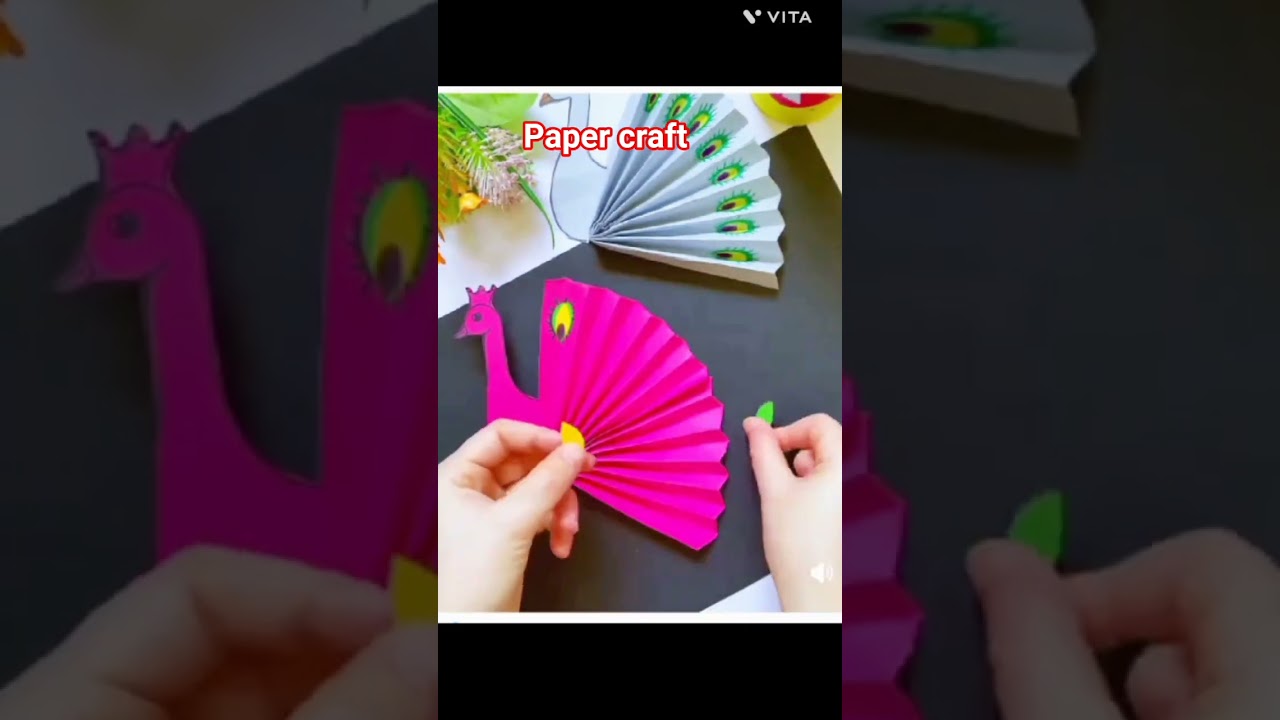 easy making paper Peacock #🦚origami craft for kids # paper Peacock #kids #diy #shorts #Peacock #