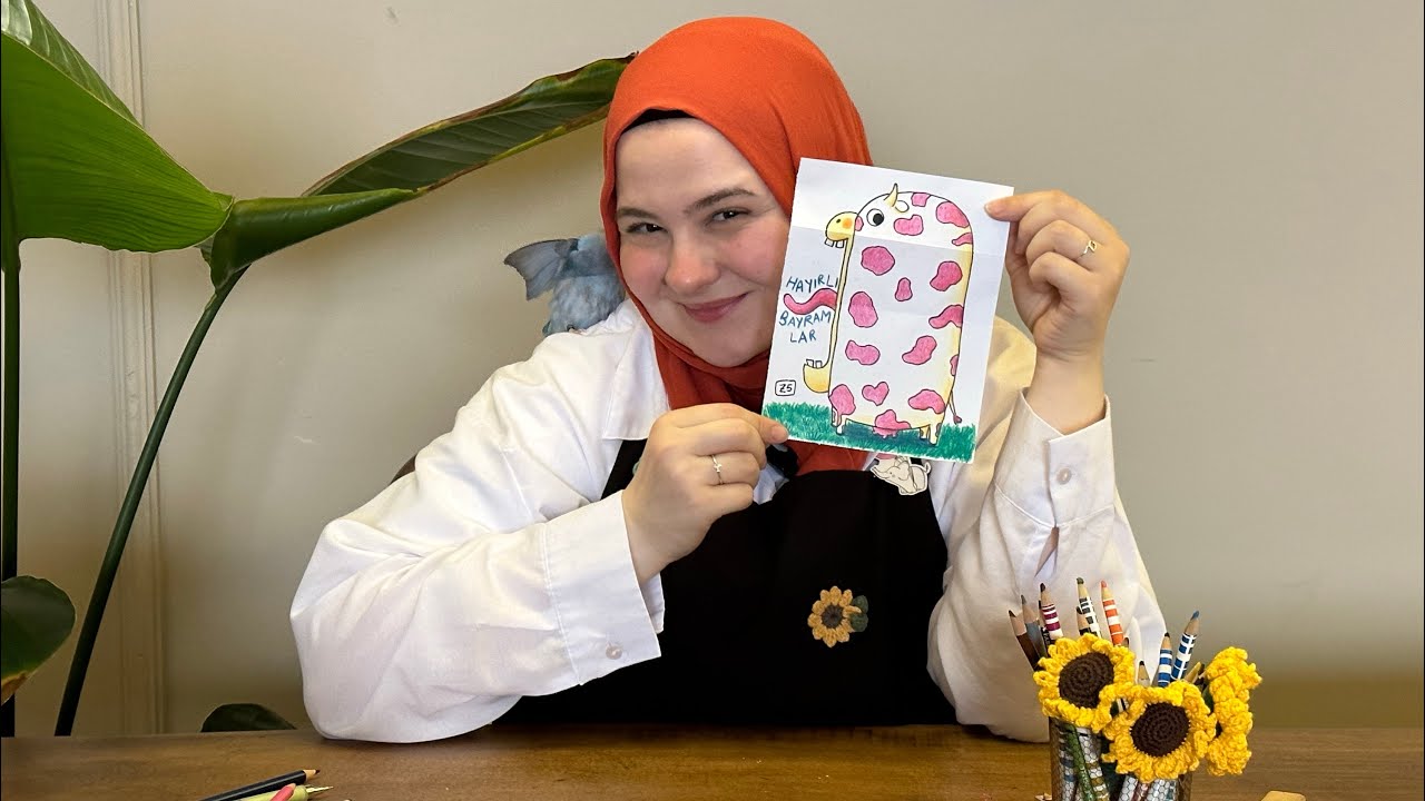 Tanısan Sen de Çizersin 1. Bölüm Bayram Kartı Hazırlama 🐮🖍️