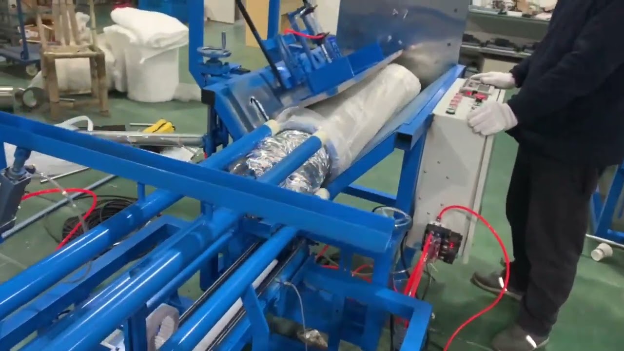 compressing machine for insulated flexible duct