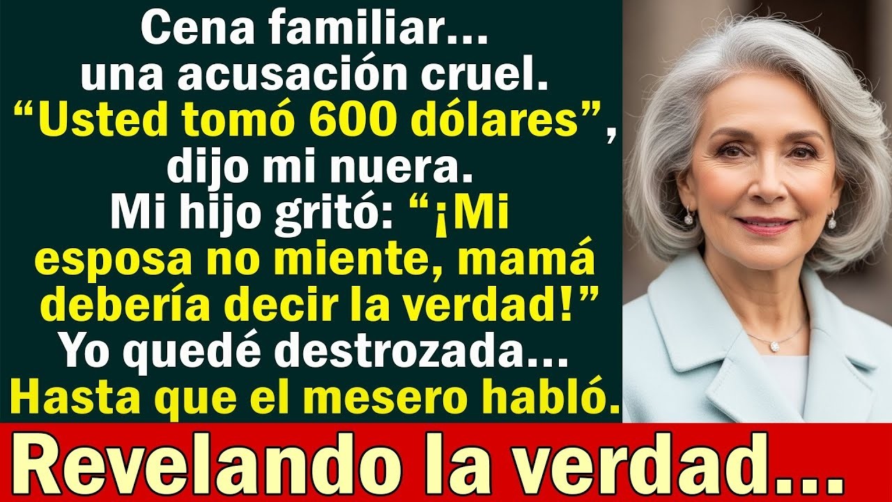 Mi nuera me acusó de robar dinero — mi hijo gritó： “¡Mi esposa no miente!” hasta que el mesero