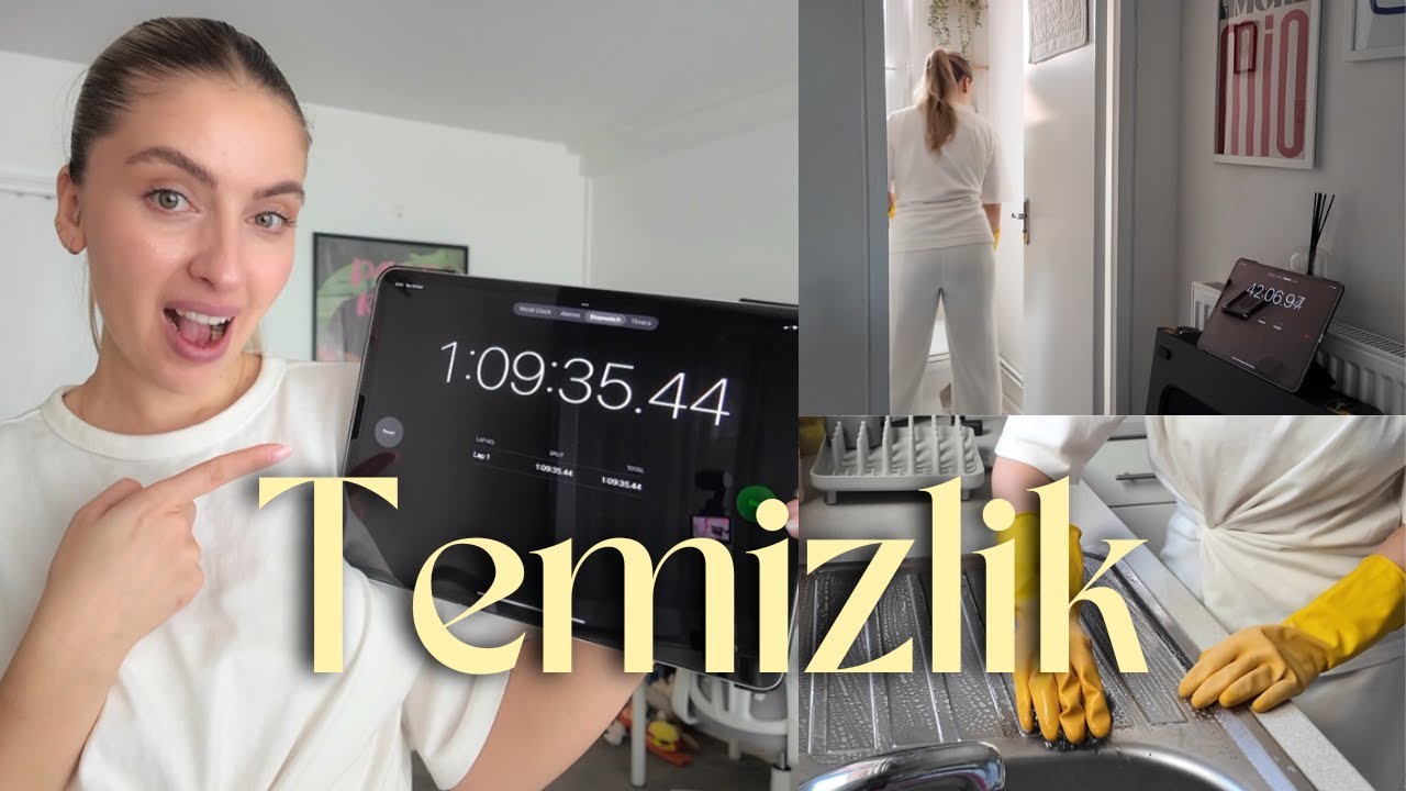 1 Saatte Hızlı Ev Temizliği! Sessiz ASMR Temizlik Motivasyonu | Gerçek Zamanlı iPad Timer