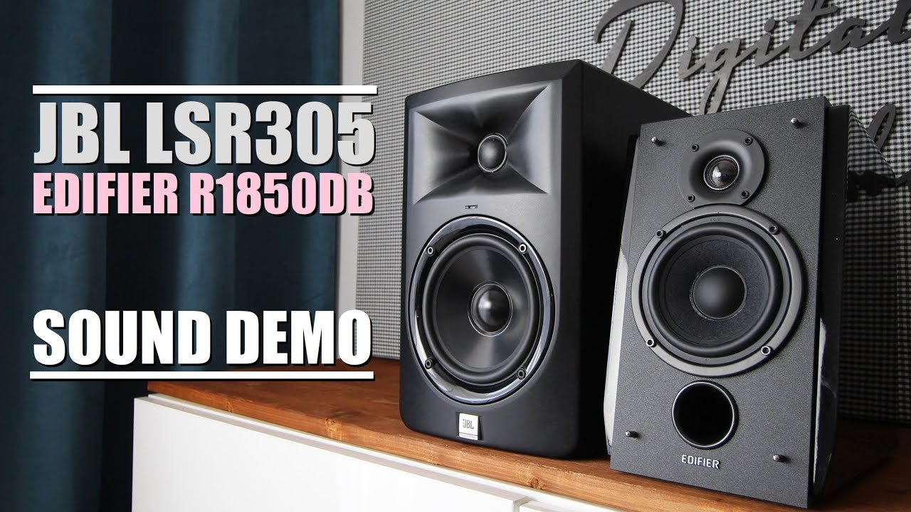 Edifier R1850DB против JBL LSR305 || Демонстрация звука с тестом басов