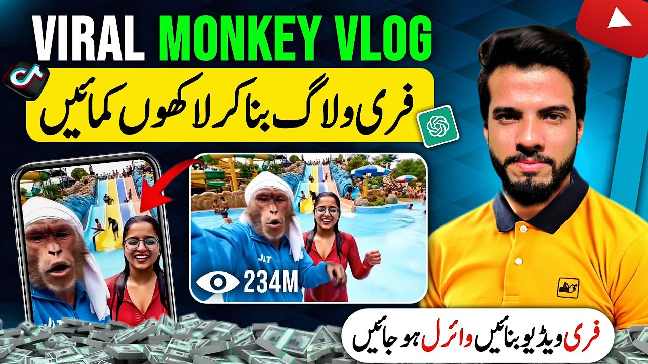 🔥AI Monkey Vlog Video Kaise Banaye? | Monkey Vlogs kaise banaye | Ai video kaise banaye