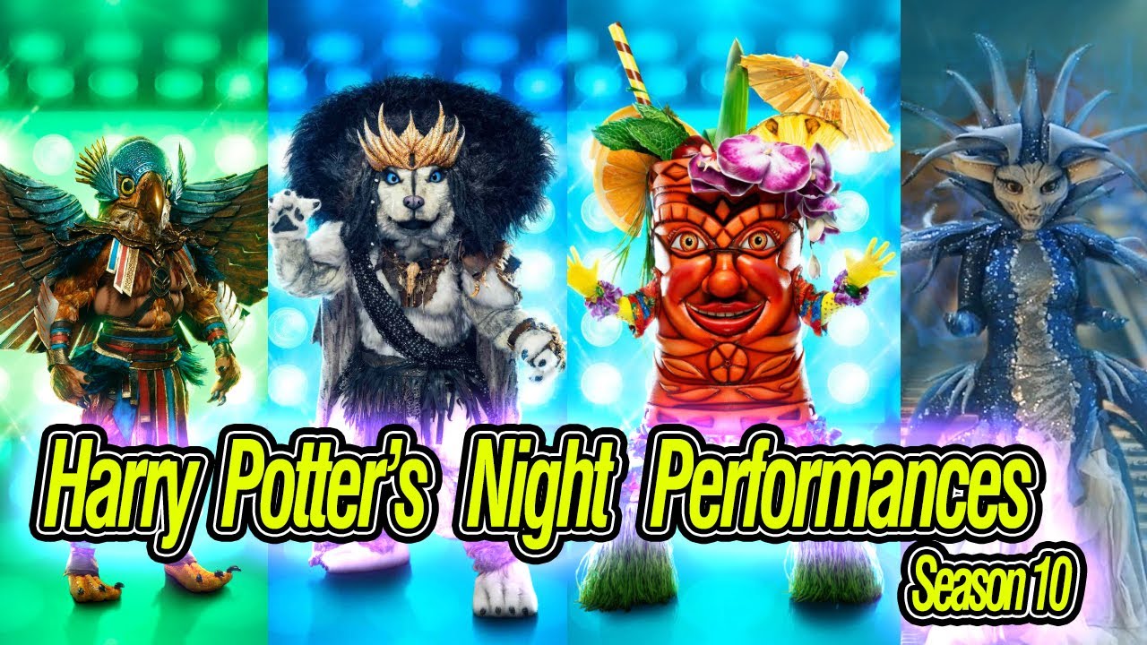 Sea Queen, Hawk, Tiki and Husky Full Performs+Guesses Harry Potter's Night - Masked Singer Season 10