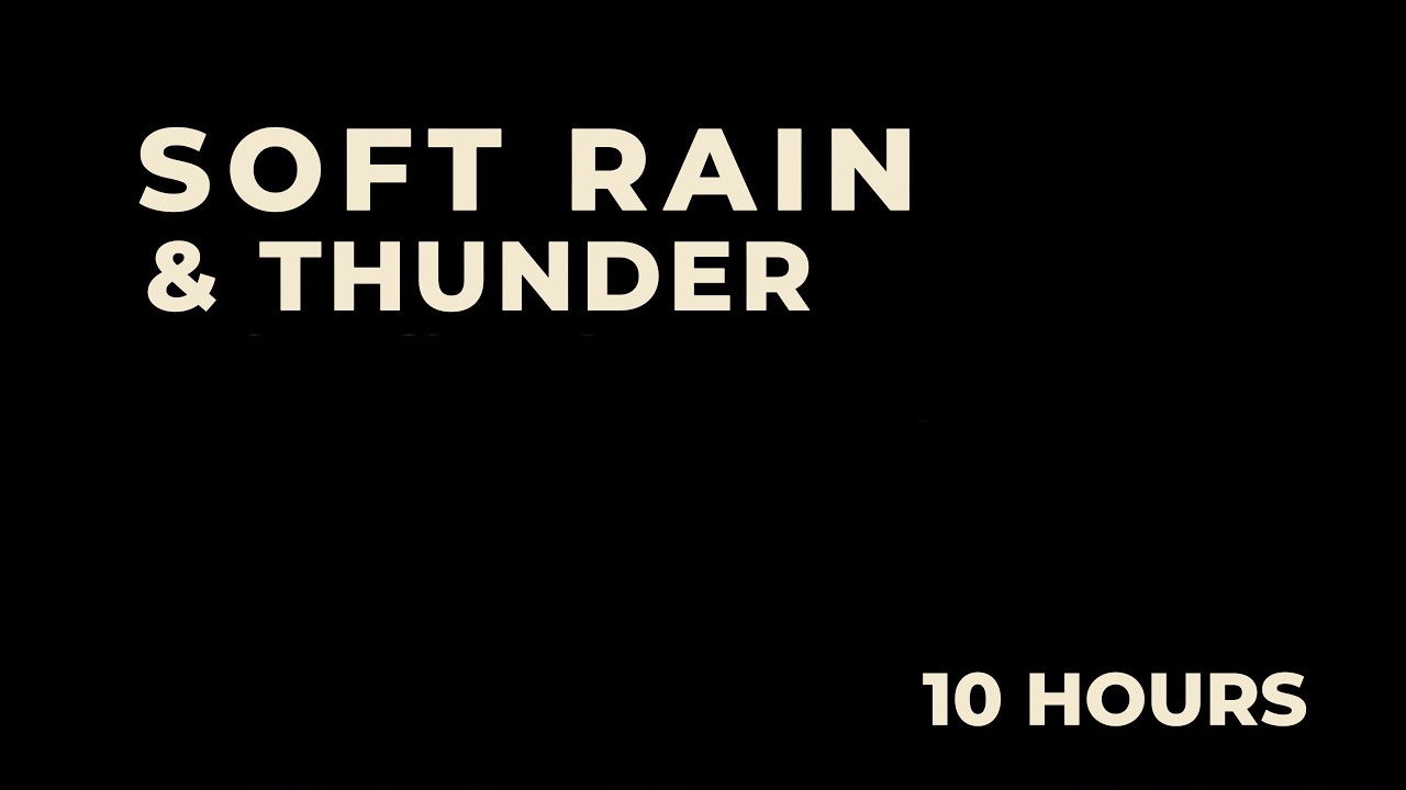 10 Hours of Soft Rain & Rolling Thunder Sounds for Sleeping | Black Screen Rain Ambience
