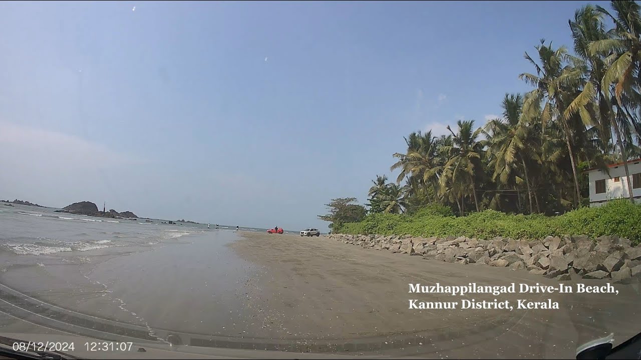 Driving on Muzhappilangad Drive-In Beach Kerala | Asia's Longest Drive-In Beach 🌊