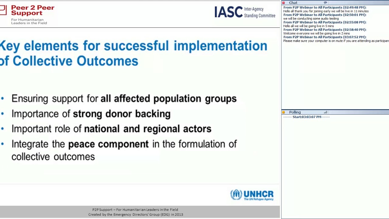 P2P Webinar: IASC Light Guidance on Collective Outcomes