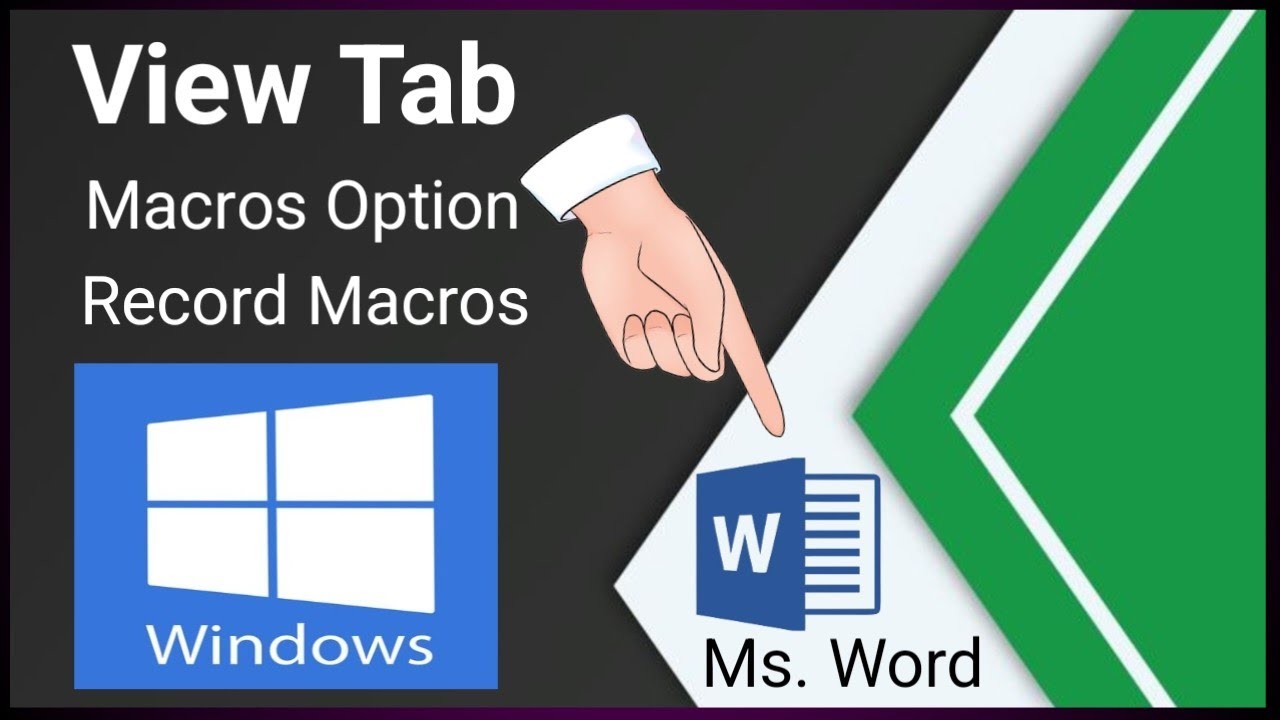 Macros Option in Ms. Word | View Tab | Record Macros 