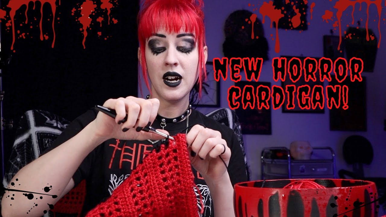 Crocheting a Friday the 13th inspired horror cardigan