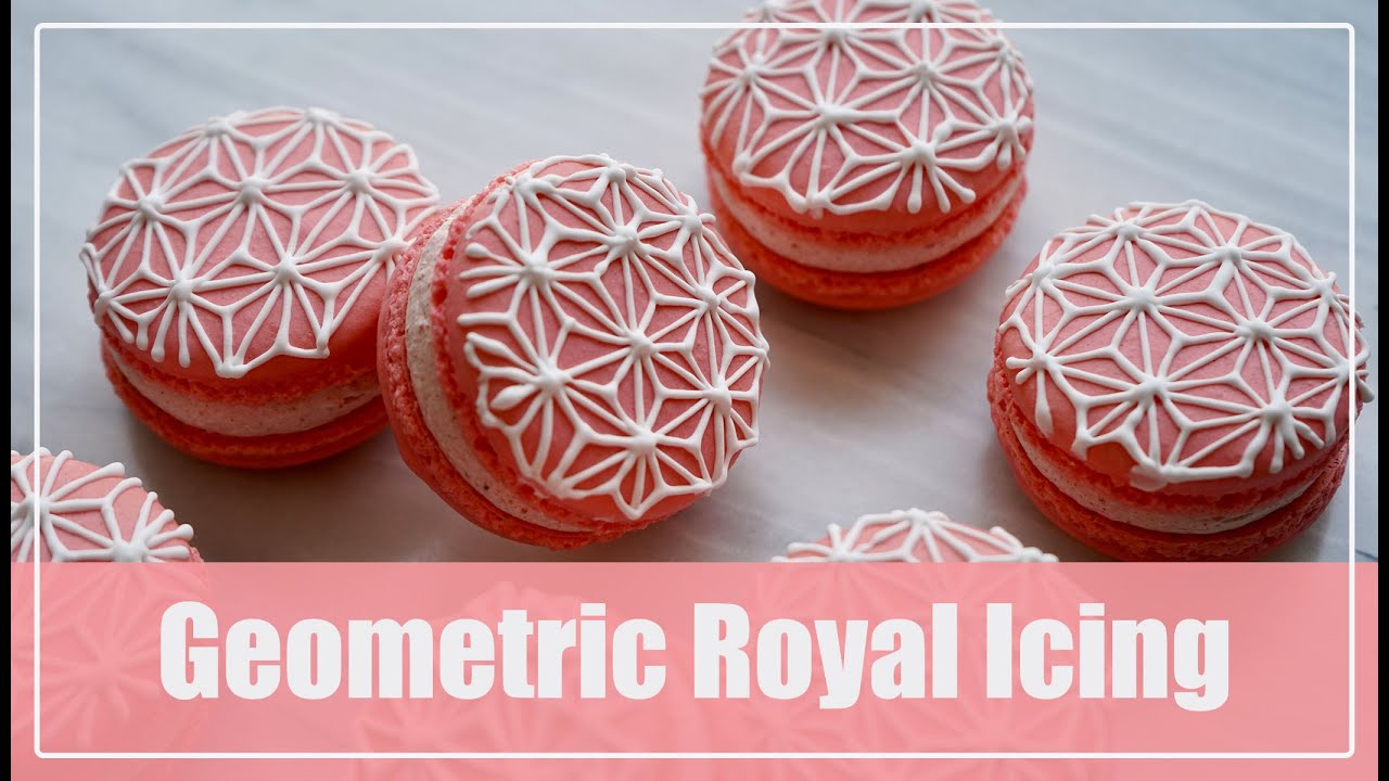 How to Create Geometric Designs on Macarons with Royal Icing!